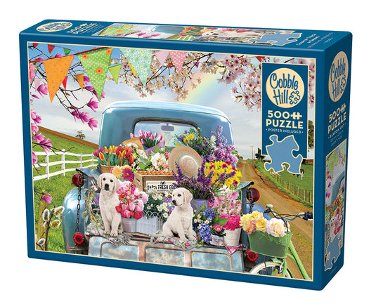 Country Truck in Spring 500 Piece Jigsaw Puzzle by Cobble Hill - 1