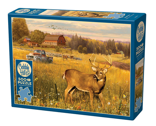 Deer Field 500 Piece Jigsaw Puzzle by Cobble Hill - 1