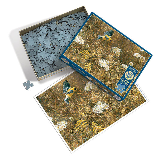 Queen Anne's Lace and American Goldfinch 500 Piece Jigsaw Puzzle by Cobble Hill - 2