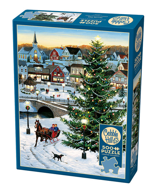 Village Tree 500 Piece Jigsaw Puzzle by Cobble Hill - 1