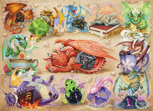 D20 Dragons 500 Piece Jigsaw Puzzle by Cobble Hill - 2