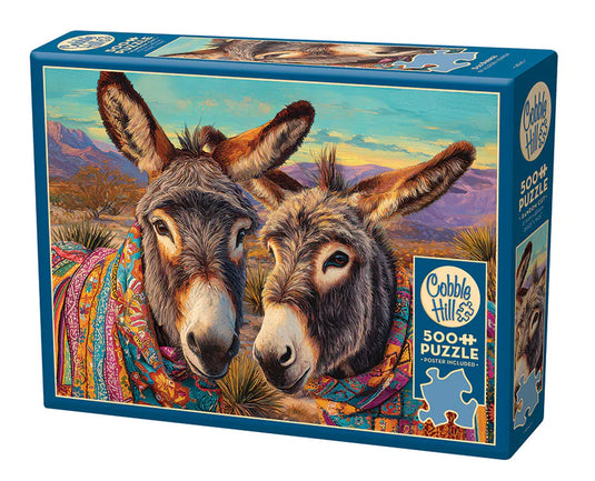 Dos Burros 500 Piece Jigsaw Puzzle by Cobble Hill - 1