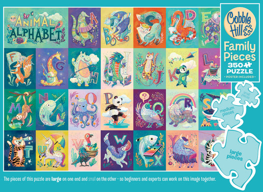 Animal Alphabet (Family) 350 Piece Jigsaw Puzzle by Cobble Hill - 5