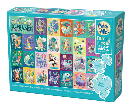 Animal Alphabet (Family) 350 Piece Jigsaw Puzzle by Cobble Hill - 1