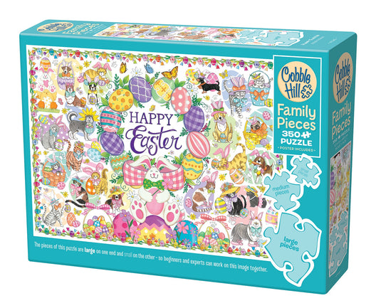 Happy Easter (Family) 350 Piece Jigsaw Puzzle by Cobble Hill - 1