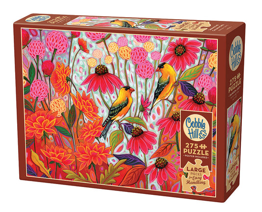 Springtime Goldfinches 275 (Easy Handling) Piece Jigsaw Puzzle by Cobble Hill - 1