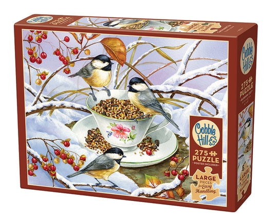 Chickadee Tea 275 (Easy Handling) Piece Jigsaw Puzzle by Cobble Hill - 1
