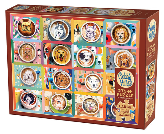 Puppy Lattes 275 Piece Jigsaw Puzzle by Cobble Hill - 1
