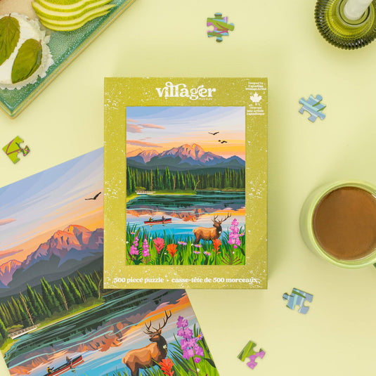 Jasper Flowers | 500-Piece Puzzle for Adults | Designed in Canada by Kelsey Voss - 1