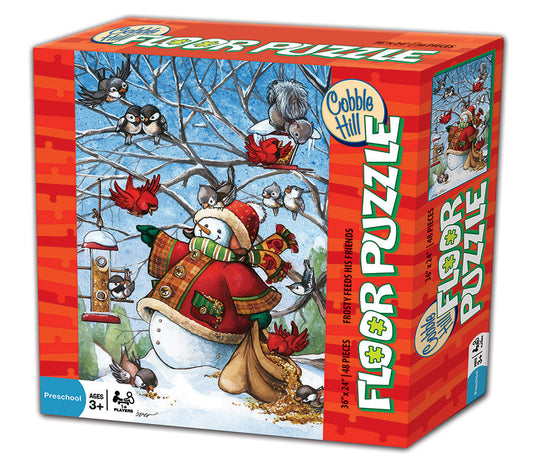 Frosty Feeds His Friends 48 Piece Floor Jigsaw Puzzle by Cobble Hill - 1