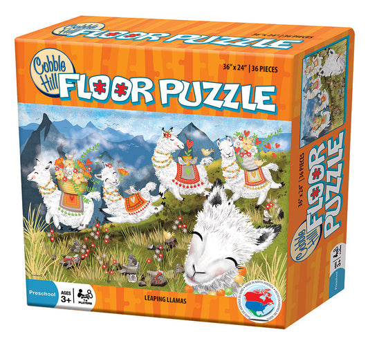 Leaping Llamas 36 Piece Floor Jigsaw Puzzle by Cobble Hill - 1