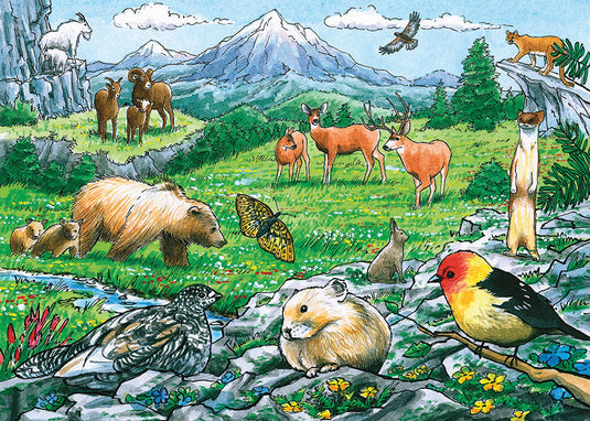 Rocky Mountain Wildlife 35 Piece Tray Jigsaw Puzzle by Cobble Hill - 1