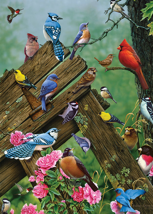 Wildbird Gathering 35 Piece Tray Jigsaw Puzzle by Cobble Hill - 1