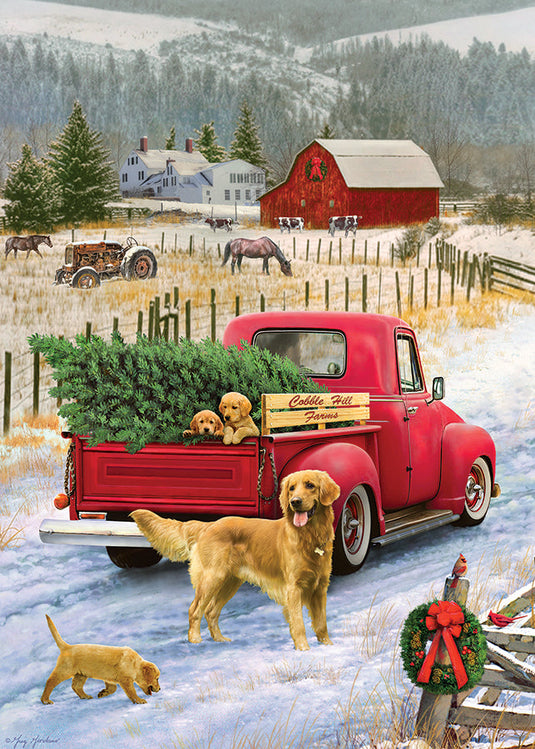 Red Truck Farm 35 Piece Tray Jigsaw Puzzle by Cobble Hill - 1