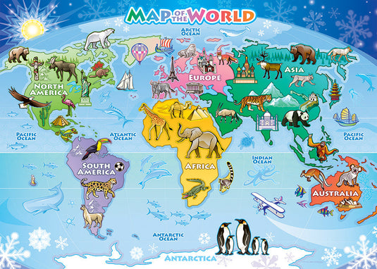 World Map 35 Piece Tray Jigsaw Puzzle by Cobble Hill - 1