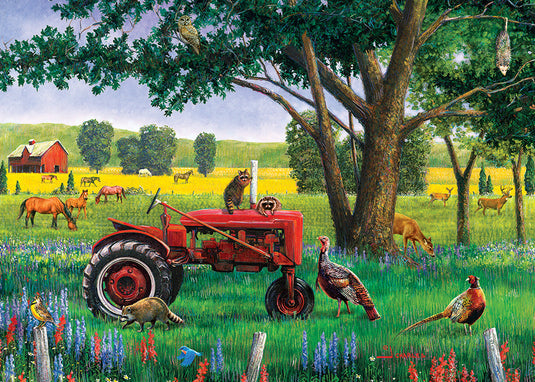 Red Tractor 35 Piece Tray Jigsaw Puzzle by Cobble Hill - 1