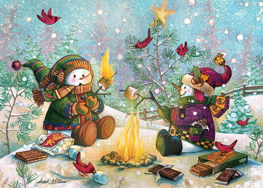 S'more Snowfall 35 Piece Tray Jigsaw Puzzle by Cobble Hill - 1