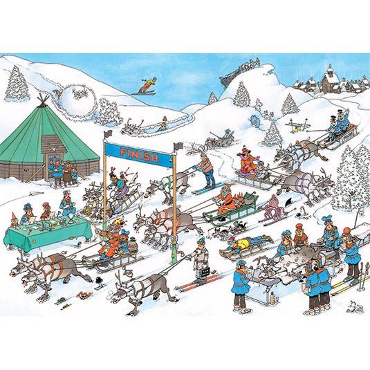 Reindeer Races 500 Piece Jigsaw Puzzle by Jumbo - 2