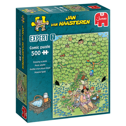 Enjoying a Picnic Expert 500 Piece Jigsaw Puzzle by Jumbo - 1