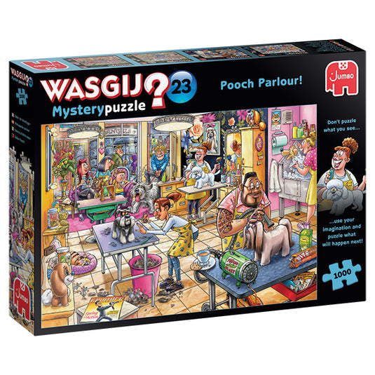 Wasgij Mystery #23: Pooch Parlor! 1000 Piece Jigsaw Puzzle by Jumbo - 1