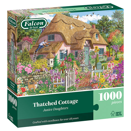 Thatched Cottage 1000 Piece Jigsaw Puzzle by Falcon - 1