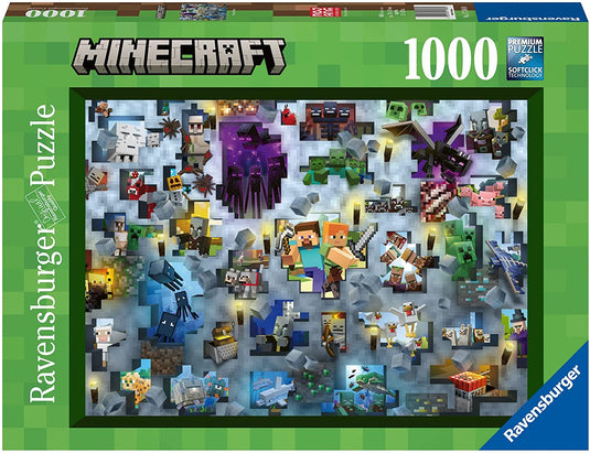 Challenge: Minecraft Mobs 1000 Piece Jigsaw Puzzle by Ravensburger - 2