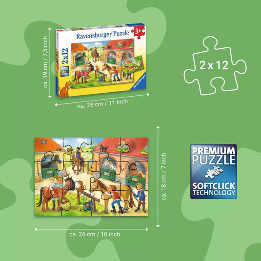 Farm & Construction Site 2x 24 Piece Jigsaw Puzzle by Ravensburger