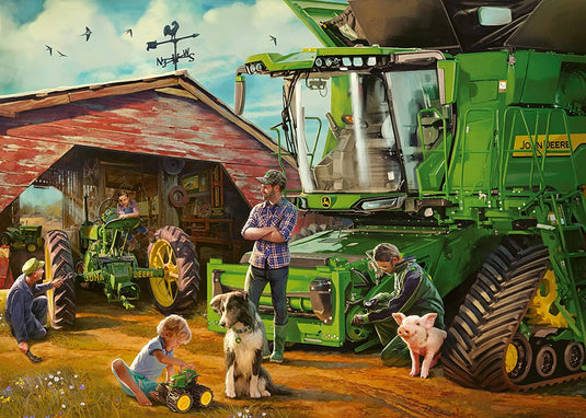 John Deere: Then & Now 1000 Piece Jigsaw Puzzle by Ravensburger - 1