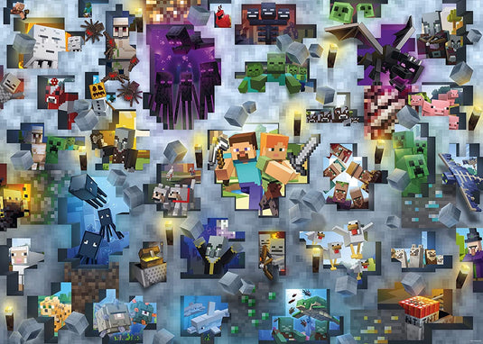 Challenge: Minecraft Mobs 1000 Piece Jigsaw Puzzle by Ravensburger - 1