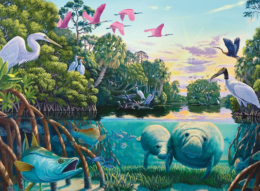 Manatee Moments 500 Piece Jigsaw Puzzle by Ravensburger - 1
