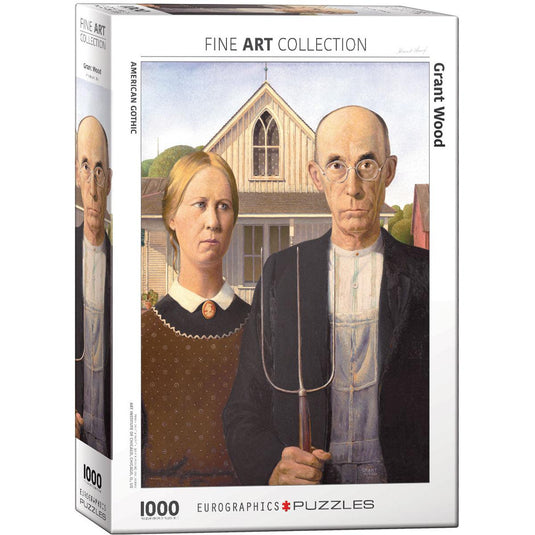 American Gothic by Grant Wood 1000 Piece Jigsaw Puzzle by Eurographics - 1