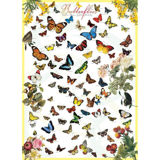 Butterflies 1000 Piece Jigsaw Puzzle by Eurographics - 2