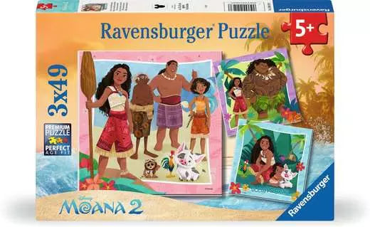 Moana 2 Off To New Adventures 3x49 49 Piece Jigsaw Puzzle by Ravensburger - 1