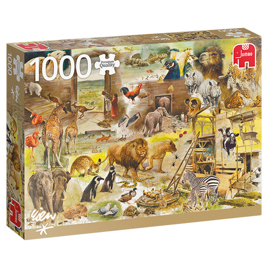 Building Noah's Ark 1000 Piece Jigsaw Puzzle by Jumbo - 1