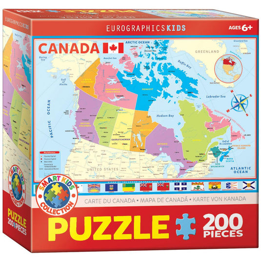 Map of Canada 200 Piece Jigsaw Puzzle by Eurographics - 1
