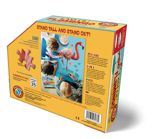 I Am Lil' Flamingo 100 Piece Puzzle by Madd Capp Box Back