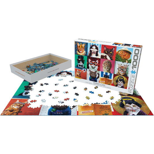 Funny Cats by Heffernan 1000 Piece Jigsaw Puzzle by Eurographics - 3