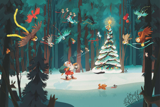 Happy Holidays by Kim Smith 360 Piece Wodden Jigsaw Puzzle by Stumpcraft