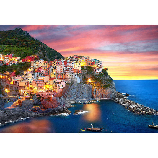 Manarola at Dusk Italy 2000 Piece Jigsaw Puzzle by Eurographics - 2