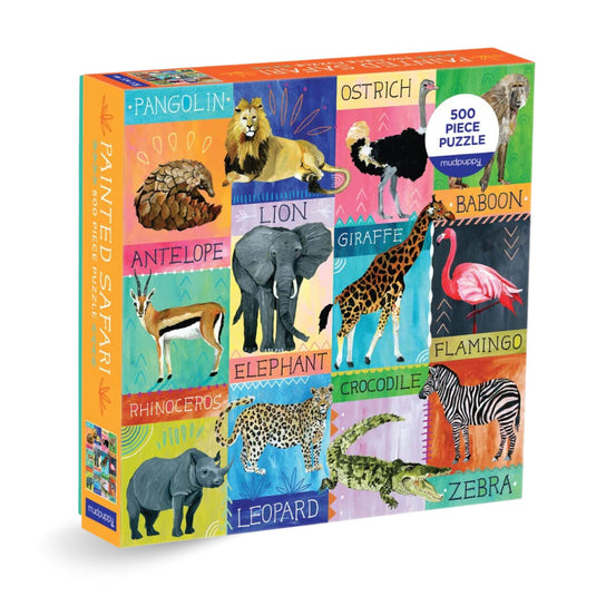 Painted Safari 500 Piece Family Puzzle by Galison - 1