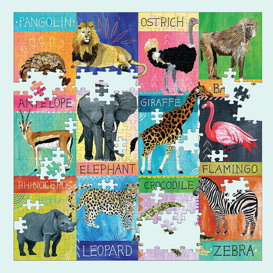 Painted Safari 500 Piece Family Puzzle by Galison - 3