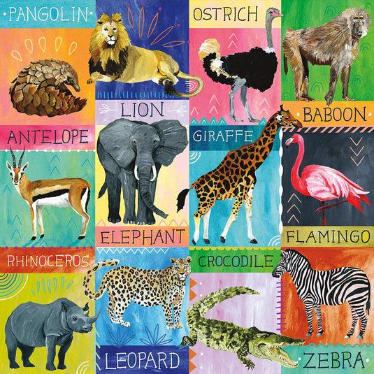 Painted Safari 500 Piece Family Puzzle by Galison - 4
