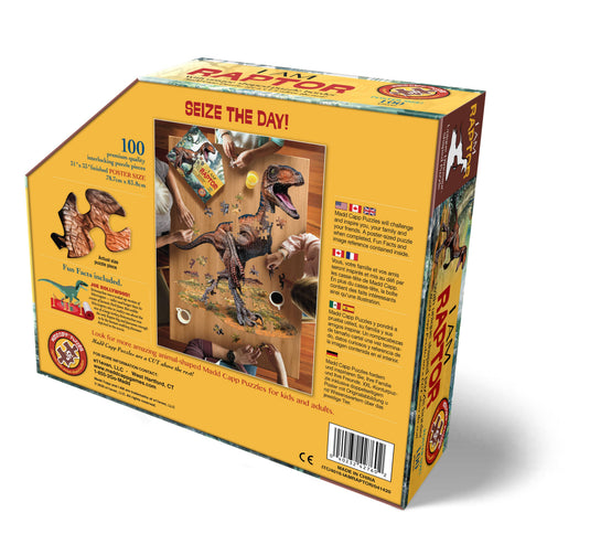 I Am Raptor 100 Piece Puzzle by Madd Capp Box Back