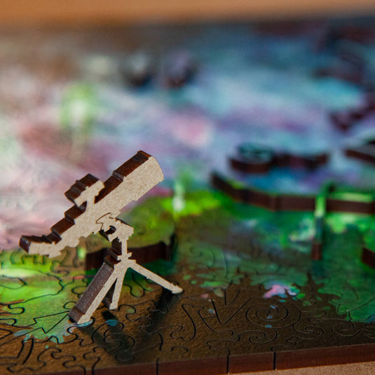 The Skyline Was Beautiful on Fire by Steve Driscoll 390 Piece Wooden Jigsaw Puzzle by Stumpcraft