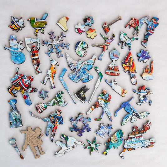 Another Goal by Katerina Mertikas 424 Piece Wooden Jigsaw Puzzle by Stumpcraft
