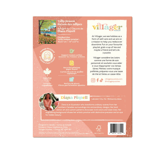 Tulip Season | 500-Piece Puzzle for Adults | Designed in Canada by Diana Pinnell - 3