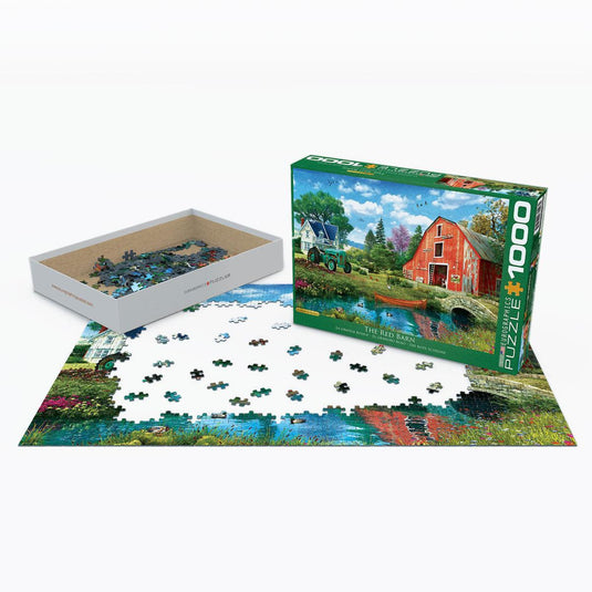 The Red Barn by Davison 1000 Piece Jigsaw Puzzle by Eurographics - 3