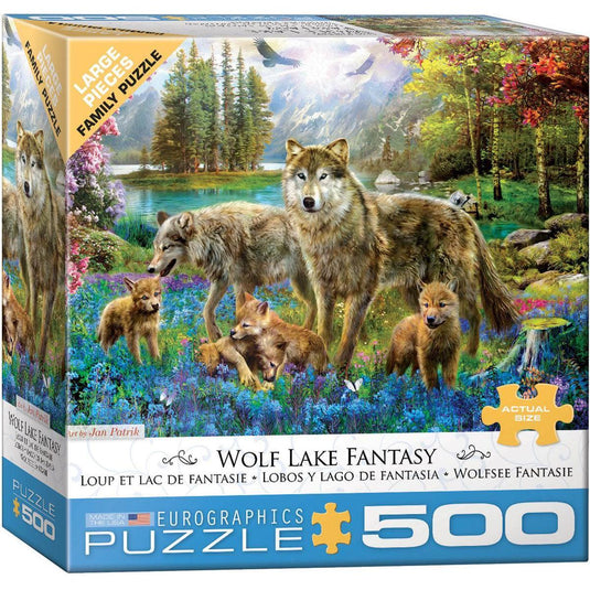 Wolf Lake Fantasy by JanPatrik 500 Piece Jigsaw Puzzle by Eurographics - 1