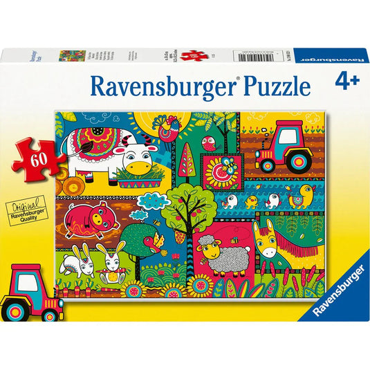 A Day at the Farm 60 Piece Jigsaw Puzzle by Ravensburger - 1