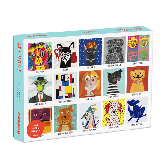 Art Dogs 1000 Piece Jigsaw Puzzle by Happily - 1